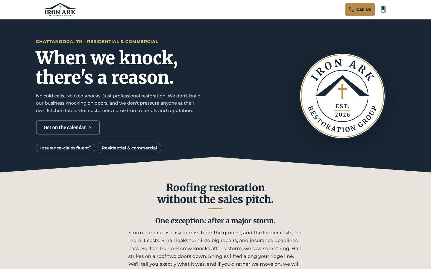 Iron Ark Restoration Group website built by TechTailors